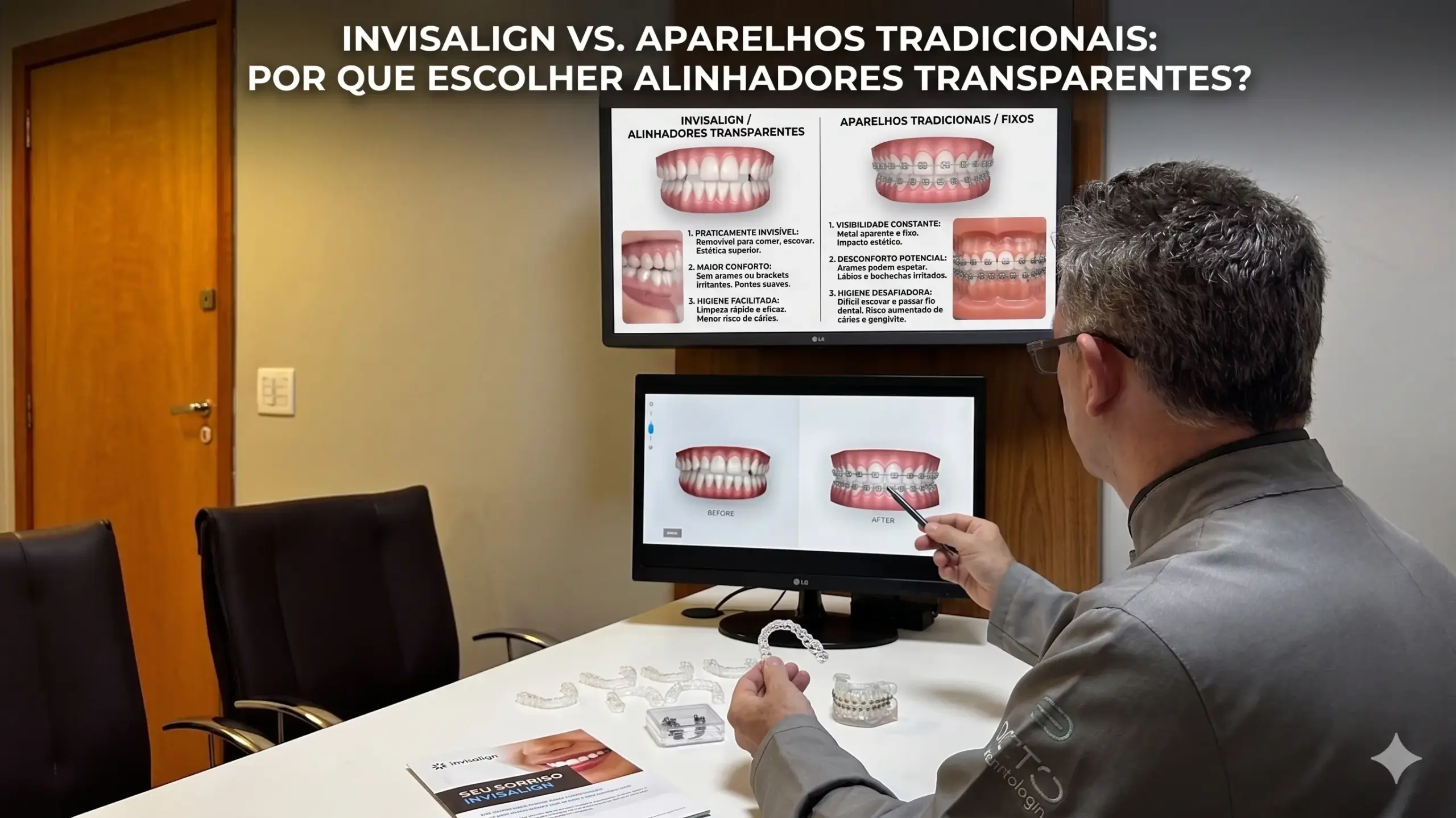 Invisalign vs. Aparelhos Tradicionais: Por que escolher alinhadores transparentes?